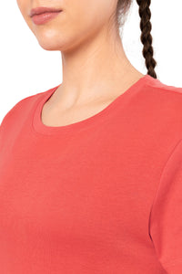 Essential Basic Short Sleeve Round Neck T-Shirt - Cayenne thumbnail 4