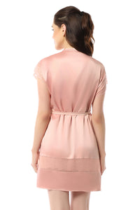 Eternal Bliss Satin Robe - Mellow Rose thumbnail 4