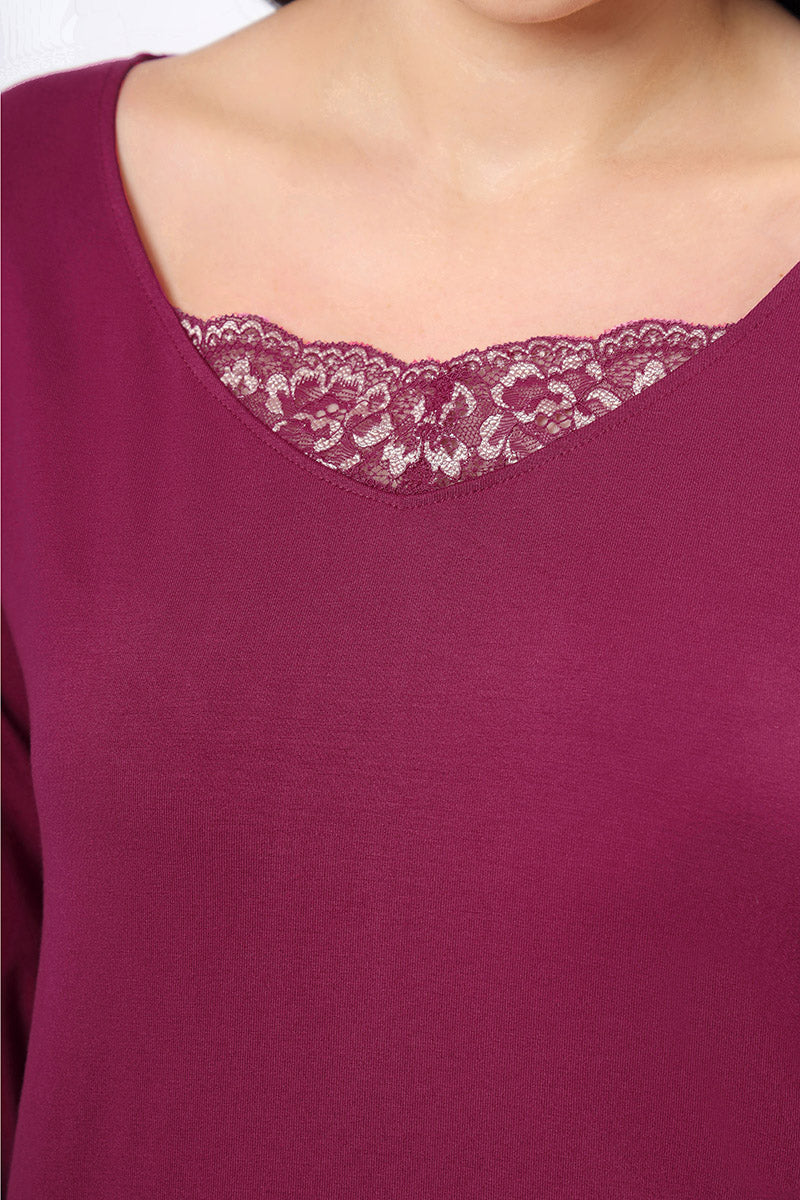 Lace Touch Sleep Top - Anemone