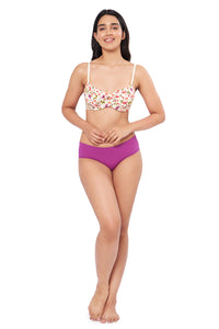 Elegant Dream Padded Wired T-shirt Bra - Watercolour Ditsy Floral Print thumbnail 5