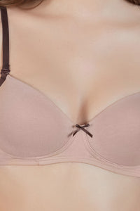 Radiant Chic Padded Non-Wired Bra - Nude-Chocolate thumbnail 3