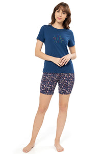 Scoop Neck Sleep Tee - Navy Peony thumbnail 5