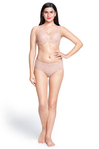 High Apex Lace Padded wired Bra - Misty Rose thumbnail 5