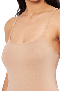 Solid High Coverage Round Neck Cotton Camisole (Pack of 2) - Nude - Wild Rose thumbnail 5