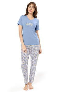 V-Neck Sleep Tee - Brunnera Blue thumbnail 5