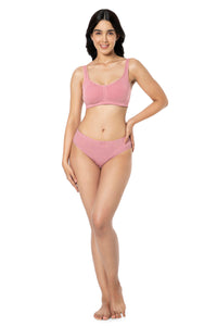 Cotton Super Support Solid Non Padded Non-Wired Bra - Mesa Rose thumbnail 5