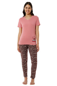 V-Neck Sleep Tee - Mauveglow thumbnail 5