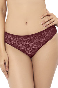 Floral Romance Low Rise Bikini Panty - Maroon thumbnail 5