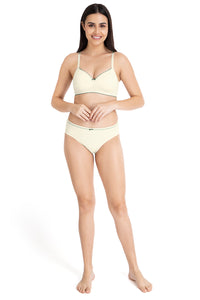 Casual Chic Solid Padded Non-Wired T-Shirt Bra - Whitesmoke-Cedar thumbnail 5