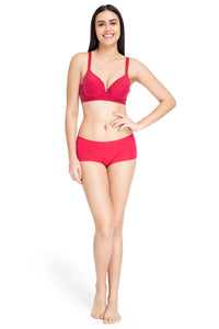Smooth Definition Padded Wired Full Coverage T-Shirt Bra - Persian Red thumbnail 5