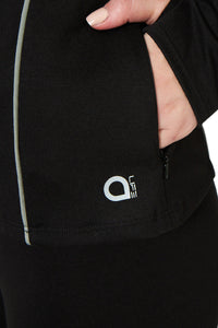 Flaunt Hoodie Full Sleeve Active Jacket - Jet Black thumbnail 5