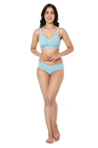 Cotton Chic Support Solid Non Padded Non-Wired Bra - Porcelain Blue thumbnail 5
