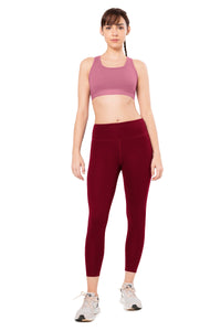 Energize Medium Impact Round Neck Sports Bra - Heather Rose thumbnail 5