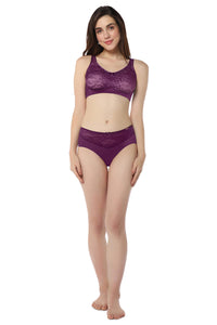 Elegant Lace Hipster Panty - Pickled Beet & Stucco thumbnail 5