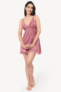 Eternal Bliss Satin Lace Babydoll - Messa Rose thumbnail 5
