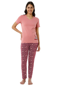 Full Length PJ Bottom - Burgundy Coffee Print thumbnail 5