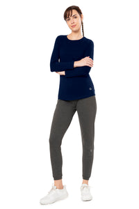 Essential Long Sleeve Round Neck T-Shirt - Midnight thumbnail 5