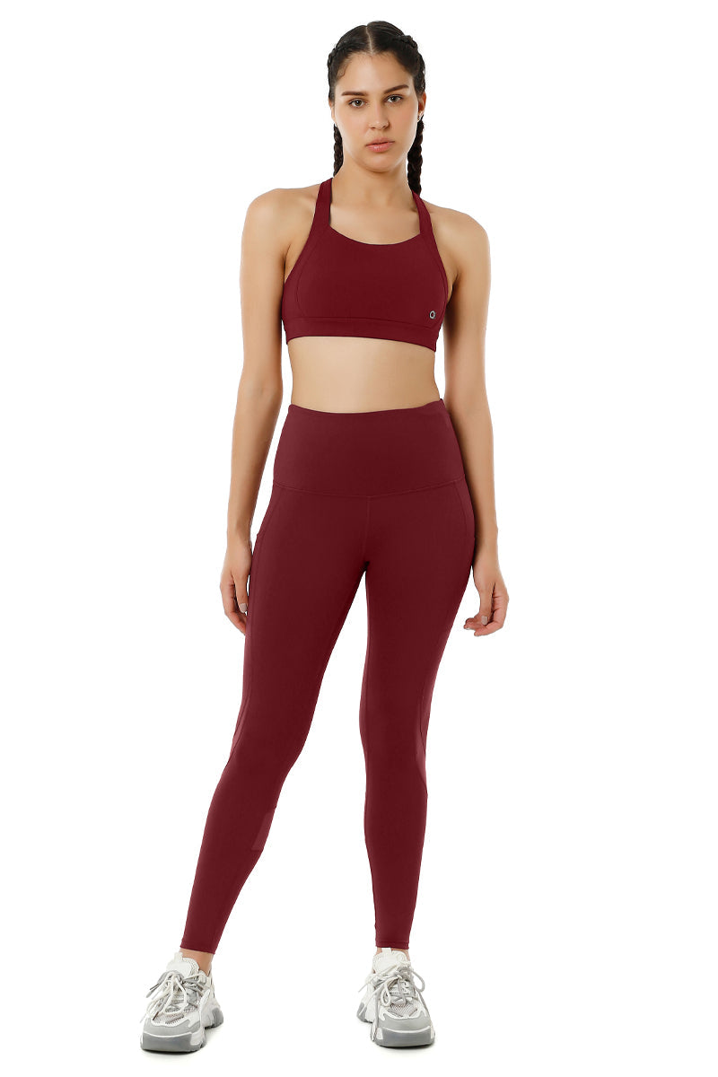 Energize High Impact Round Neck Sports Bra - Chocolate Truffle - Image 5 of 6