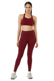 Energize High Impact Round Neck Sports Bra - Chocolate Truffle