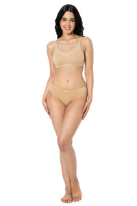Cotton Smooth Back Solid Non Padded Non-Wired Support bra - Sandalwood thumbnail 5