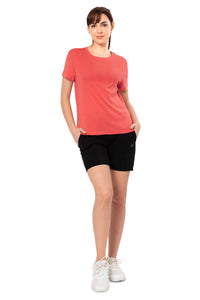 Essential Basic Short Sleeve Round Neck T-Shirt - Cayenne thumbnail 5