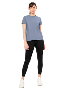 Flaunt Short Sleeve Round Neck Workout T-Shirt - Tempest thumbnail 5