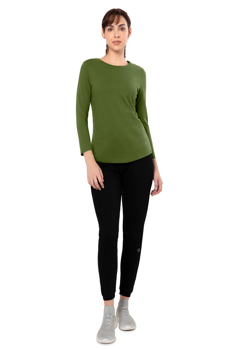 Essential Long Sleeve Round Neck T-Shirt - Cypress