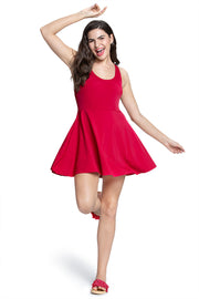 Round Neck Padded Swim Dress - Bull Fight