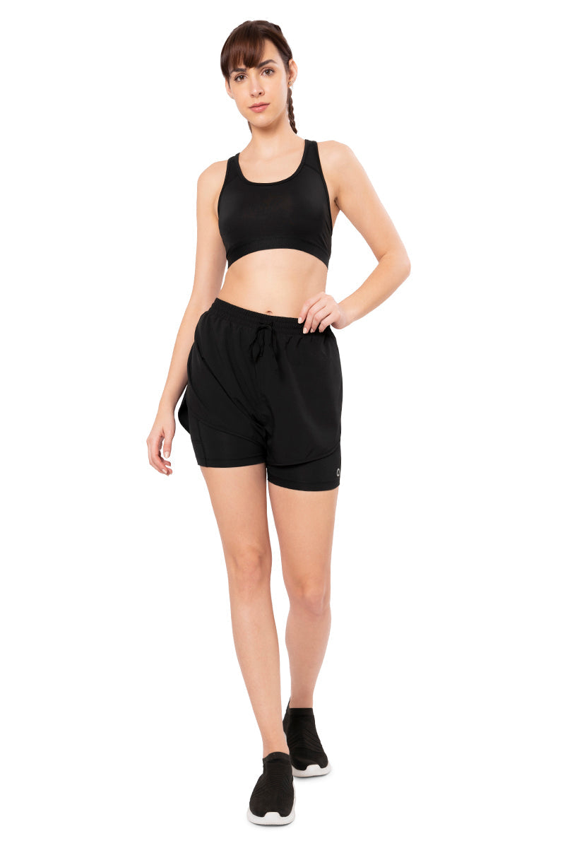 Energize High Rise Active Shorts - Jet Black