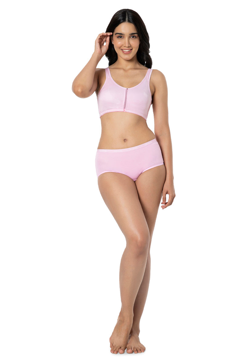 Cotton Daily Support Solid Non Padded Non-Wired Bra - Lilac Pink