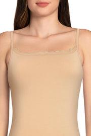 Shelf Support Straight Neck Sleeveless Camisole (Pack of 2) - Black_Hazelnut