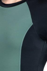 Short Sleeves Padded Leg Suit - Olive_Nero thumbnail 5