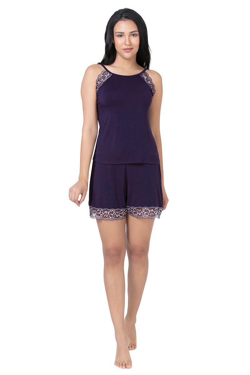 Lace Touch Sleep Shorts - Midnight