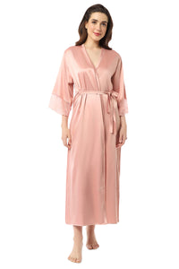 Eternal Bliss Full-length Satin Robe - Mellow Rose thumbnail 5
