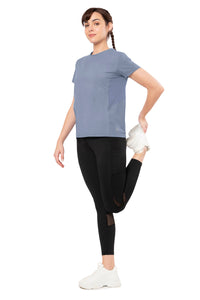 Flaunt Short Sleeve Round Neck Workout T-Shirt - Tempest thumbnail 6
