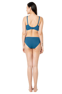 Cool Contour Solid Non Padded Non-Wired Super Support Bra - Blue Sapphire thumbnail 6