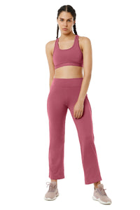 Flaunt Flared High Rise Travel Pants - Heather Rose thumbnail 5
