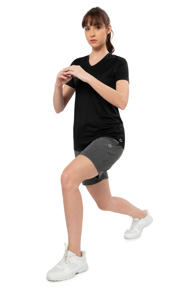 Energize Short Sleeve V-Neck Active T-Shirt - Jet Black - Image 6 of 6