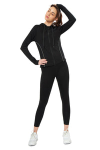 Flaunt Hoodie Full Sleeve Active Jacket - Jet Black thumbnail 6