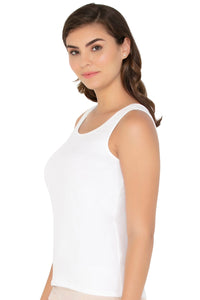 Broad Strapped Body Hugging Cotton Tank Top (Pack of 2) - Nude-White thumbnail 6