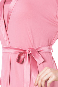 Satin Edge Robe - Cashmere Rose thumbnail 6