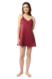 Eternal Bliss Satin Chemise - Rio Red thumbnail 5