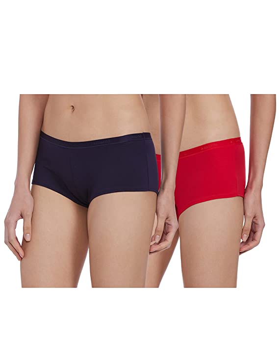 Low-rise Boyshort Red & Navy (Pack of 2)