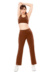 Flaunt Flared High Rise Travel Pants - Potting Soil thumbnail 7