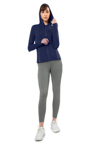 Flaunt Hoodie Full Sleeve Active Jacket - Medieval Blue thumbnail 6