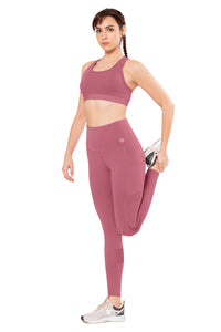 Flaunt Panelled High Rise Active Leggings - Heather Rose thumbnail 7