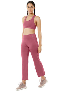 Flaunt Flared High Rise Travel Pants - Heather Rose thumbnail 6