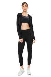 Flaunt Hoodie Full Sleeve Active Jacket - Jet Black thumbnail 8