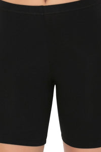 Smooth Mid-thigh Cotton Shortie Liner (Pack of 2) - Black-White thumbnail 8