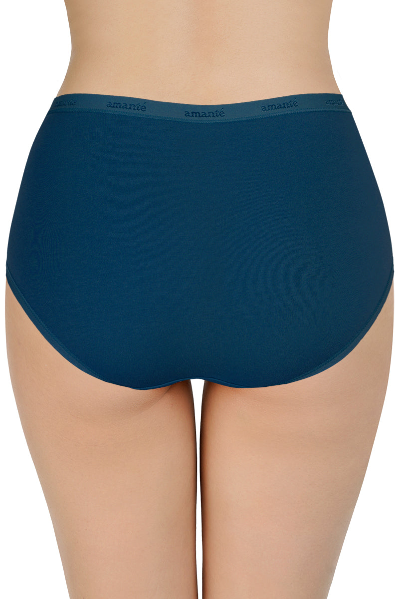 Solid High Rise Full Brief Panties (Pack of 3)